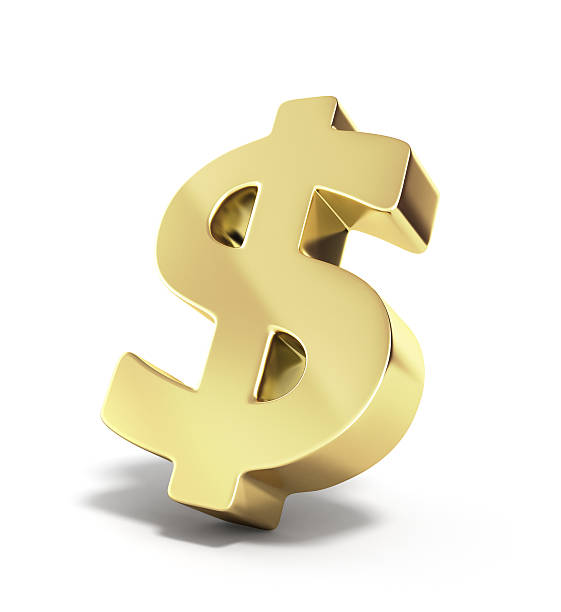 istock Golden dollar sign 3d render on white 607731608