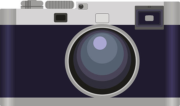 старая фотокамера на белом фоне. плоский дизайн - camera obsolete old white background stock illustrations