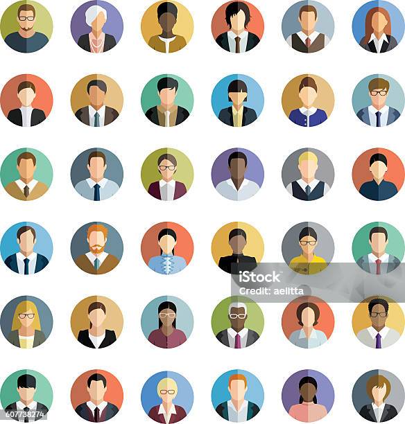 Business People Icons Set Stock Illustration - Download Image Now - Icon Symbol, Avatar, People