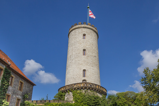 Bielefeld, Germany - September 6, 2016: Tower of the Sparrenburg castle in Bielefeld, Germany