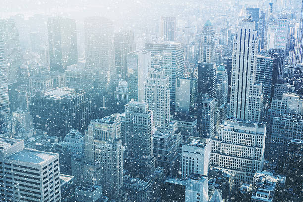 ニューヨーク市の雪 - 素晴らしいイメージ - snow scenes ストックフォトと画像