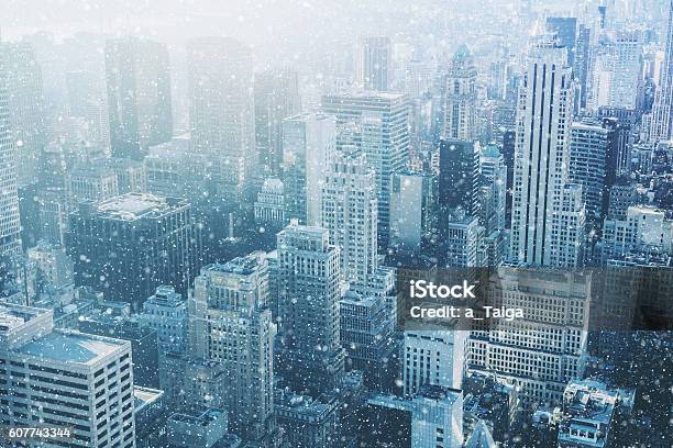 Snow In New York City Fantastic Image Stock Photo - Download Image Now - Snow, Winter, New York City