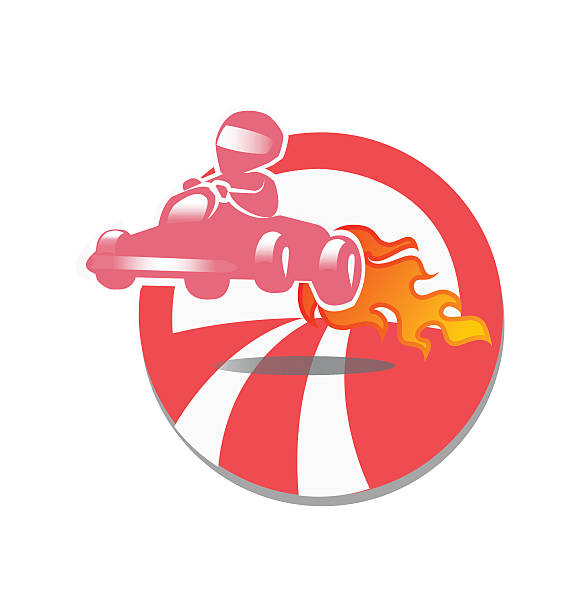 ilustraciones, imágenes clip art, dibujos animados e iconos de stock de corredor gokart - sport go cart go carting sports race