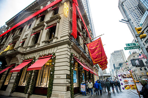 Cartier Store Decorated For Winter Holidays New York Stock Photo