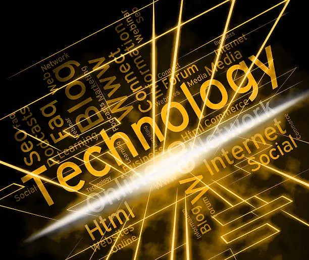 Technology Word Representing Text Word And Digital