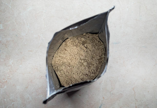 istock Bag of Whey Protein Powder Overhead View 607749544
