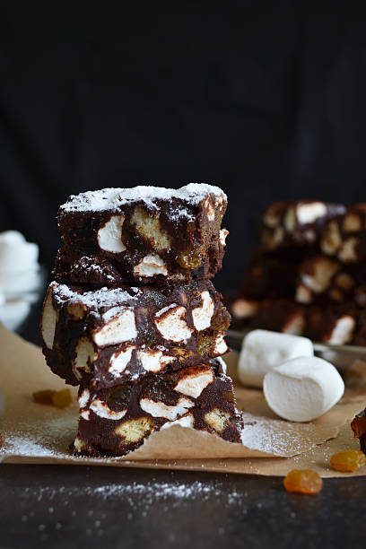 istock Chocolate Fudge with raisins, nuts and marshmallow 607750380