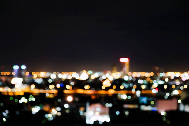 istock Blur bokeh of city night light. 607753664