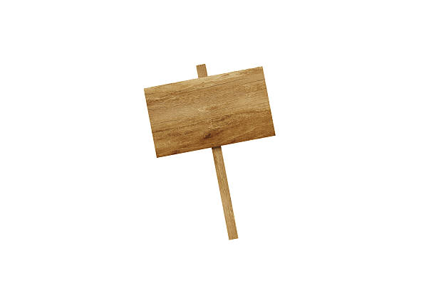 Wooden sign isolated on white.