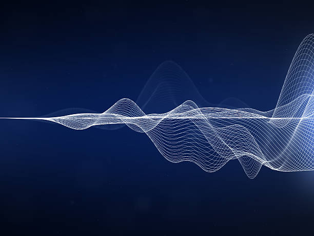 Abstract Wavy Lines White wavy lines on dark blue background. morphing stock pictures, royalty-free photos & images