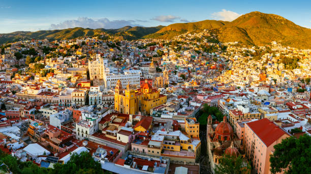 Guanajuato Panoramic Aerial View Mexico stock photo
