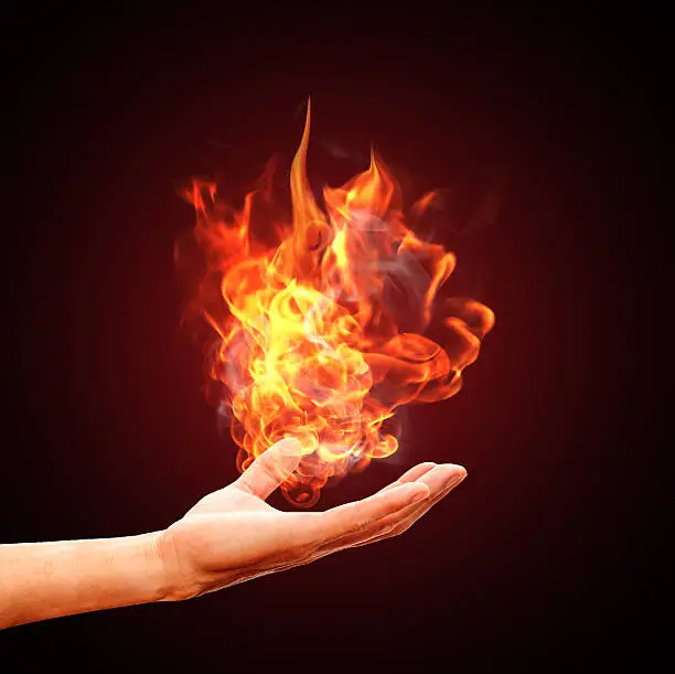 Photo of fire in hand