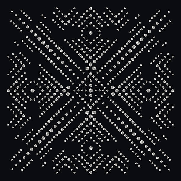 Rhinestone applique print for textile clothes in fashion luxury Rhinestone applique print for textile clothes in fashion luxury design. Trendy vector crystal studs embellishment with brilliants for apparel. Jewelry ornament embroidery for t-shirt hotfix transfer t shirt transfer stock illustrations
