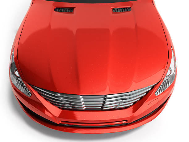 car vehicle bonnet hood aerial above top view 3d render car vehicle bonnet hood aerial above top view 3d render bonnet hat stock pictures, royalty-free photos & images