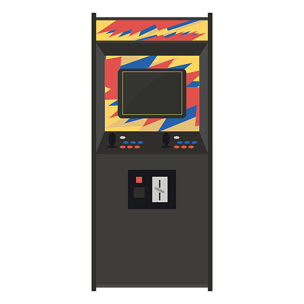 ilustraciones, imágenes clip art, dibujos animados e iconos de stock de ilustración vectorial de máquina arcade. gadget retro de juegos geek - video game child handheld video game little boys