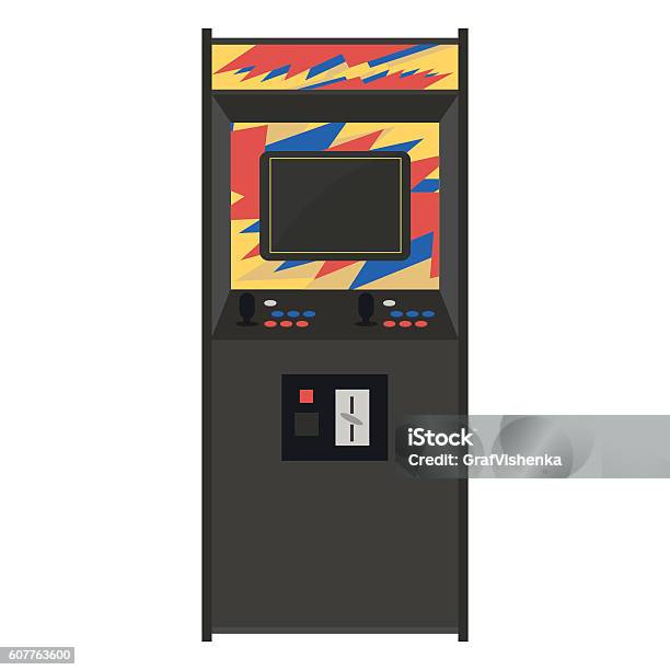 Arcade Machine Vector Illustration Geek Gaming Retro Gadget Stock Illustration - Download Image Now