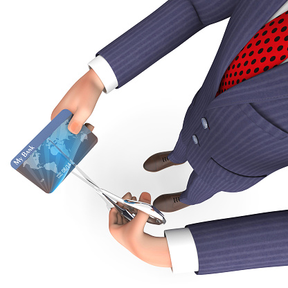 Credit Card Meaning Business Person And Loan 3d Rendering