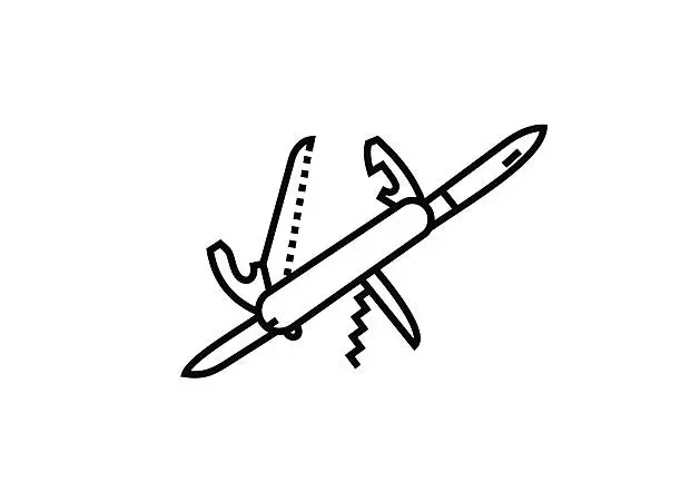 Vector illustration of Pocketknife vector illustration