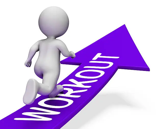 Photo of Workout Arrow Shows Physical Activity And Exercise 3d Rendering