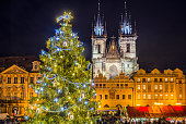 Prague Christmas Market and Christmas Tree