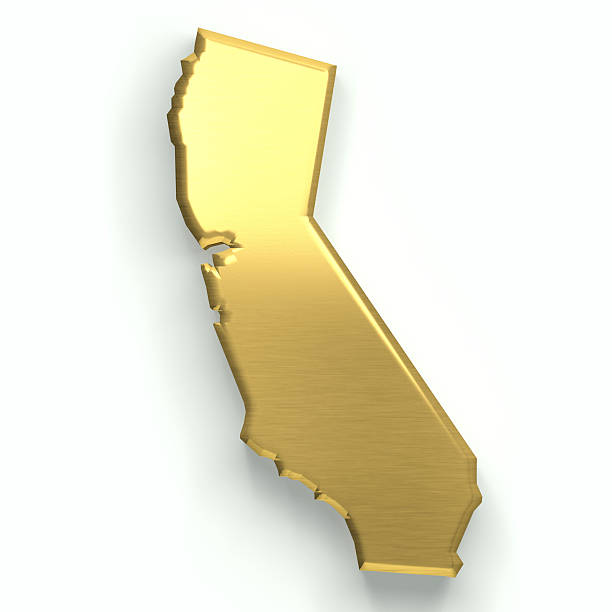 istock California Golden Map. 3D Rendering Illustration 607774142