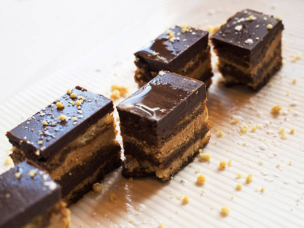 istock square pieces of chocolate and coffee cake 607776846