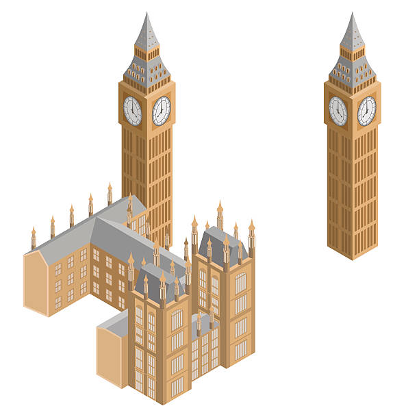 big ben  - big ben isolated london england england stock illustrations
