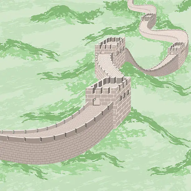 Vector illustration of Great Wall of China