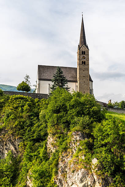 istock Small church in mountains Alps 607778094