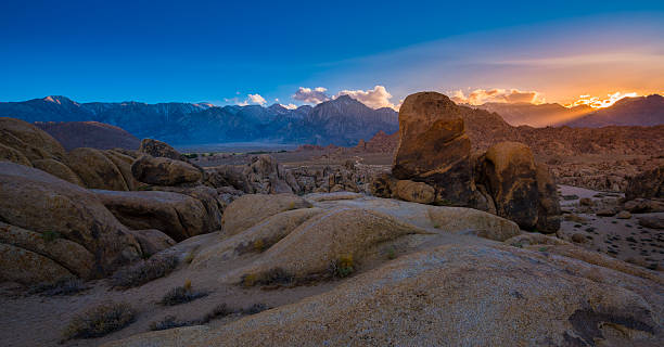 istock Alabama Hills at Sunset Mt Whitney in the Background 607877130