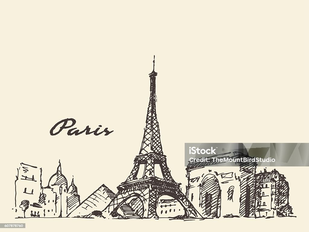 Ilustración de Los Edificios De La Ciudad De París Francia Ilustración De  Dibujo A Mano y más Vectores Libres de Derechos de París - iStock