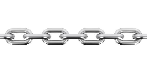 istock Length of Chain Isolated on White Background 607887414