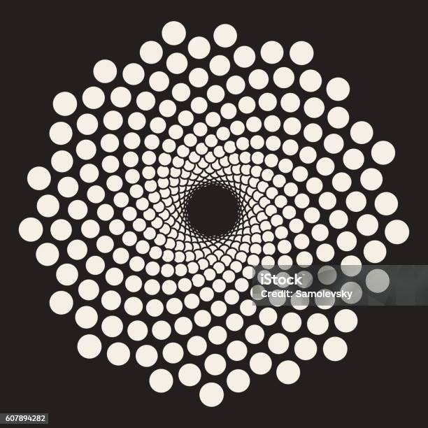 Vector Spiral Circles Swirl Abstract Design Stock Illustration - Download Image Now - Circle, Pattern, Spotted