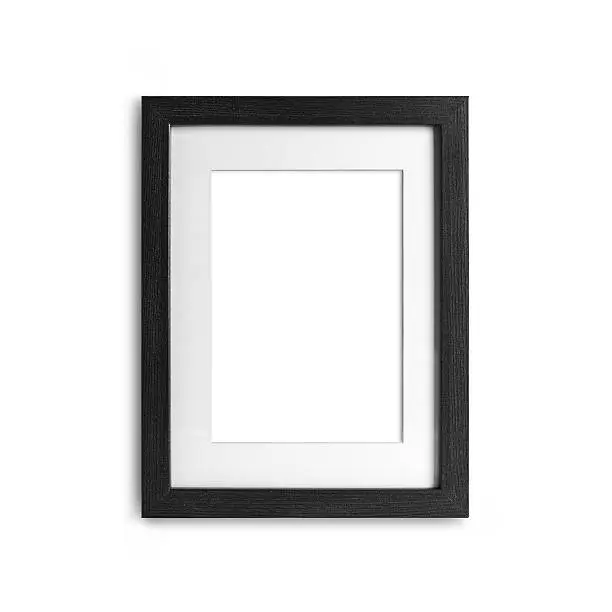 empty frame with clean wall with clipping path