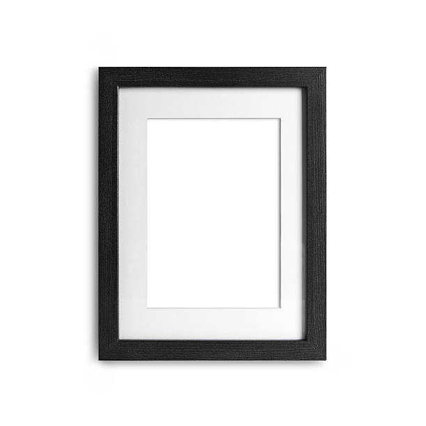 blank frame on a white background with clipping path - picture frame frame wood photograph imagens e fotografias de stock