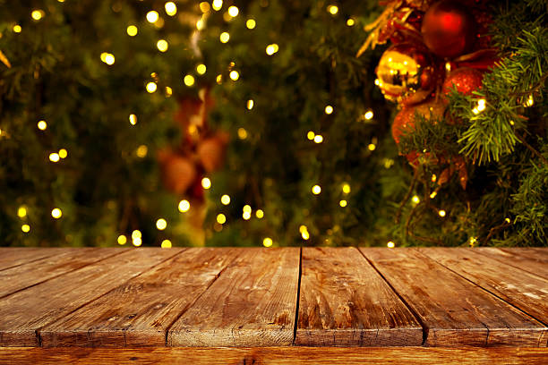 christmas table background stock photo