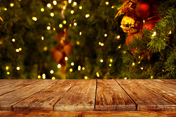 fundo de mesa de natal - christmas table imagens e fotografias de stock