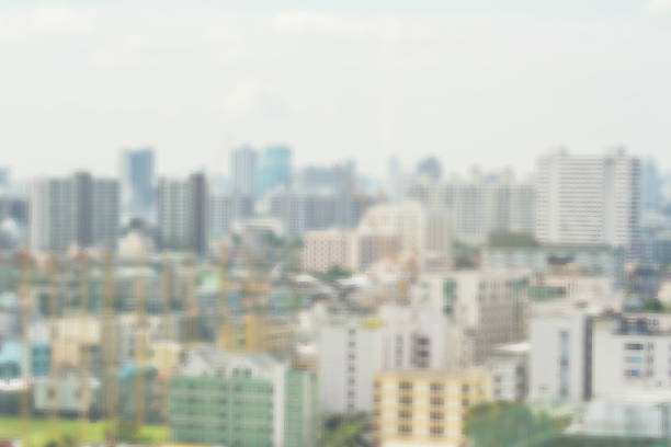 istock Blur of High view city 607896894