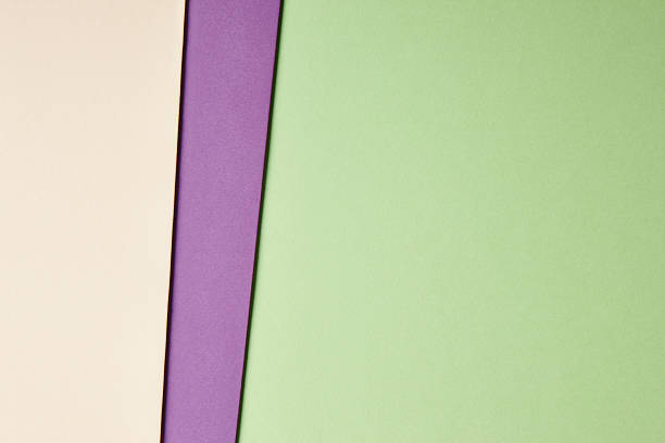 istock Colored cardboards background green purple beige tone. Copy spac 607899470