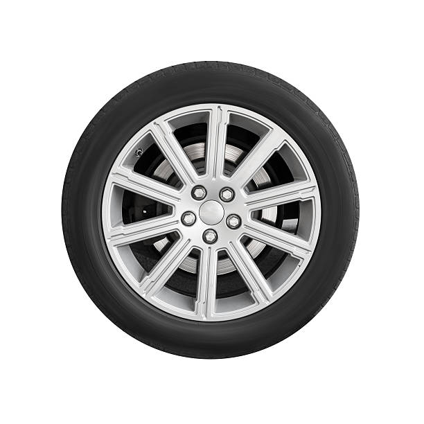 istock New automotive wheel on light alloy disc isolated 607901342