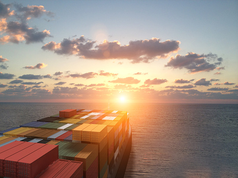 Containers ship sea cargo freight transportation
