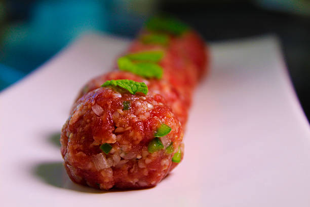 istock Arab food Kibbe crude 607904512
