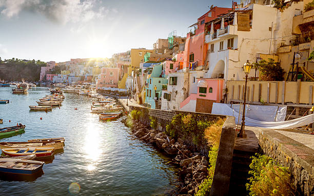 istock Panorama of Corricella village on Procida island, Campania, Ital 607904708