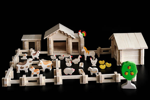 Toy model of farm stock photo