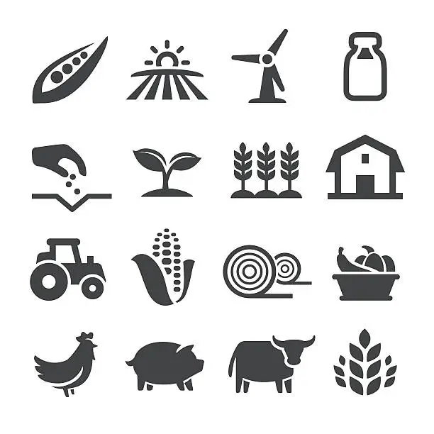 Vector illustration of Farming Icons - Acme Series