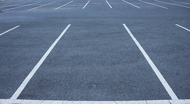 Empty Car parking lot with white mark. Empty Car parking lot with white mark. german currency stock pictures, royalty-free photos & images