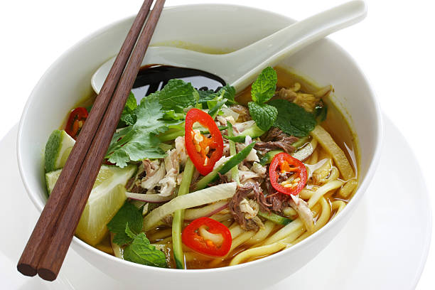 istock penang assam laksa, malaysian food 607913786