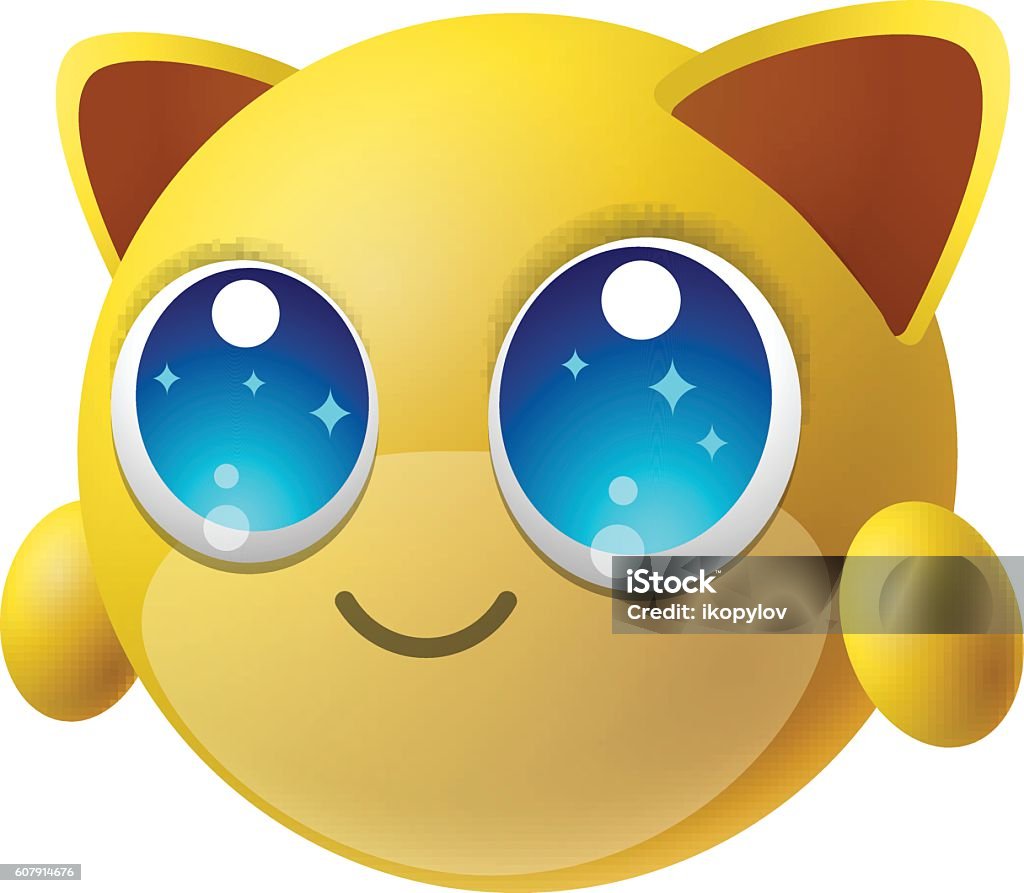 Ilustración de Lindo Emoji Animal Con Ojos Grandes Personaje De Dibujos  Animados Fondo Aislado y más Vectores Libres de Derechos de Adulación -  iStock