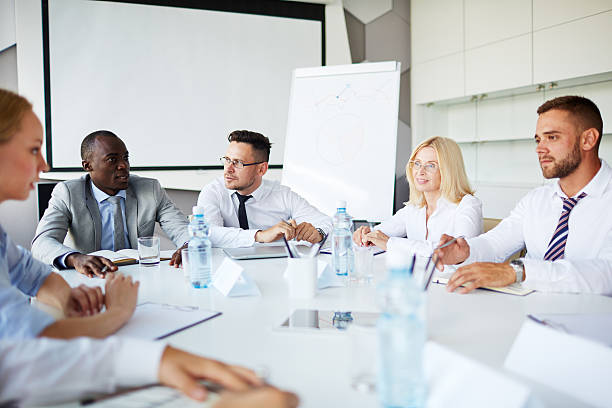 istock Discussion of strategies 607915424