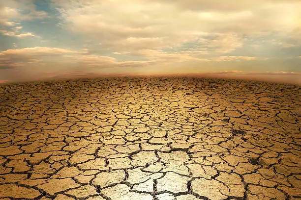 Photo of Cracked soil earth desert terrain with sky